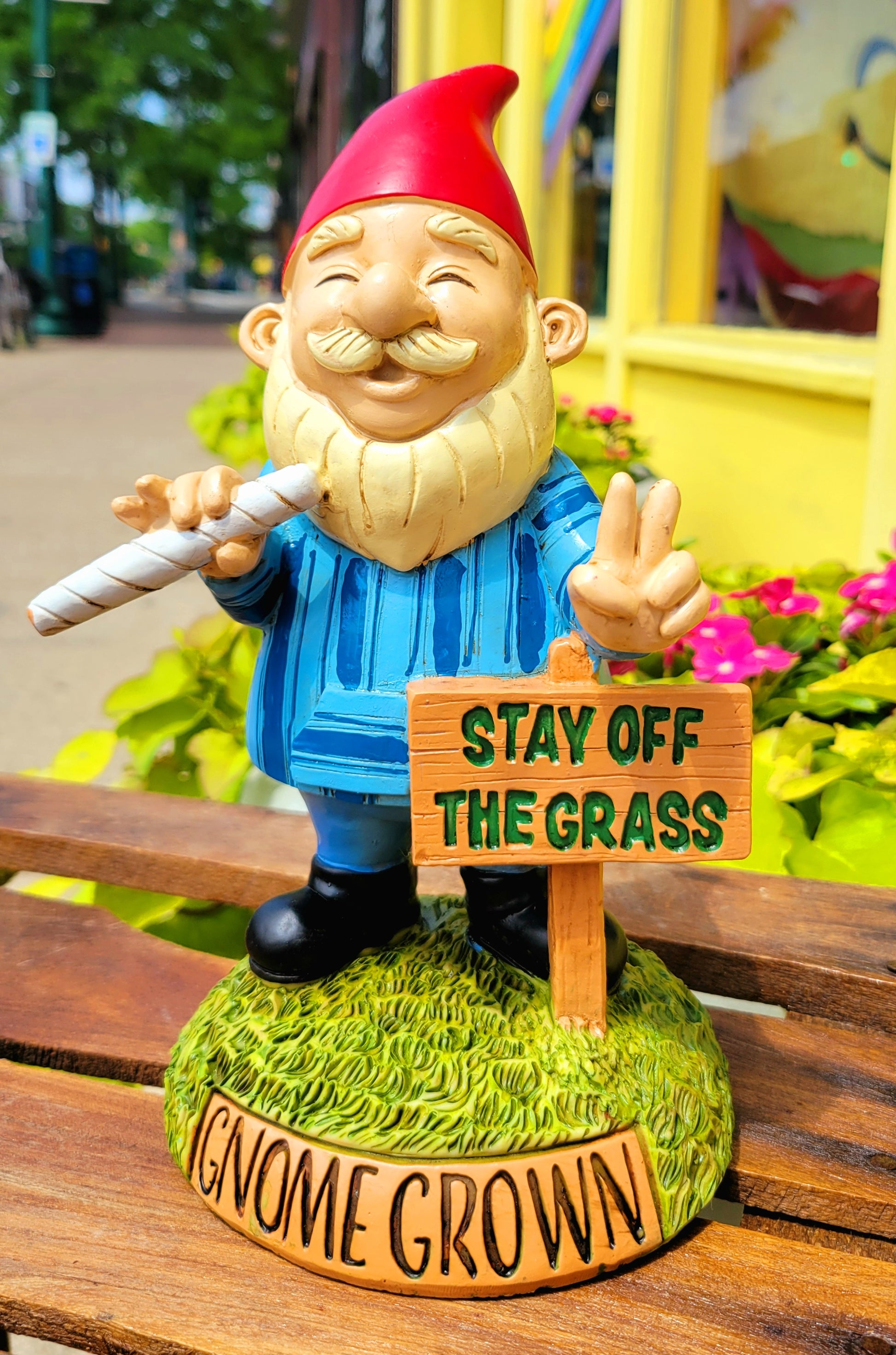 Stay Off The Grass Garden Gnome