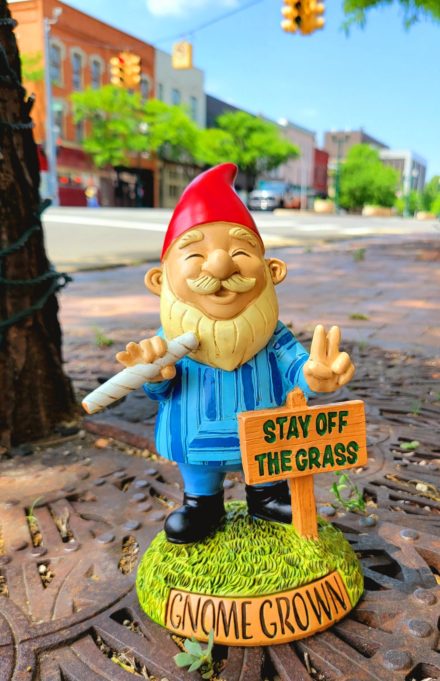 Stay Off The Grass Garden Gnome