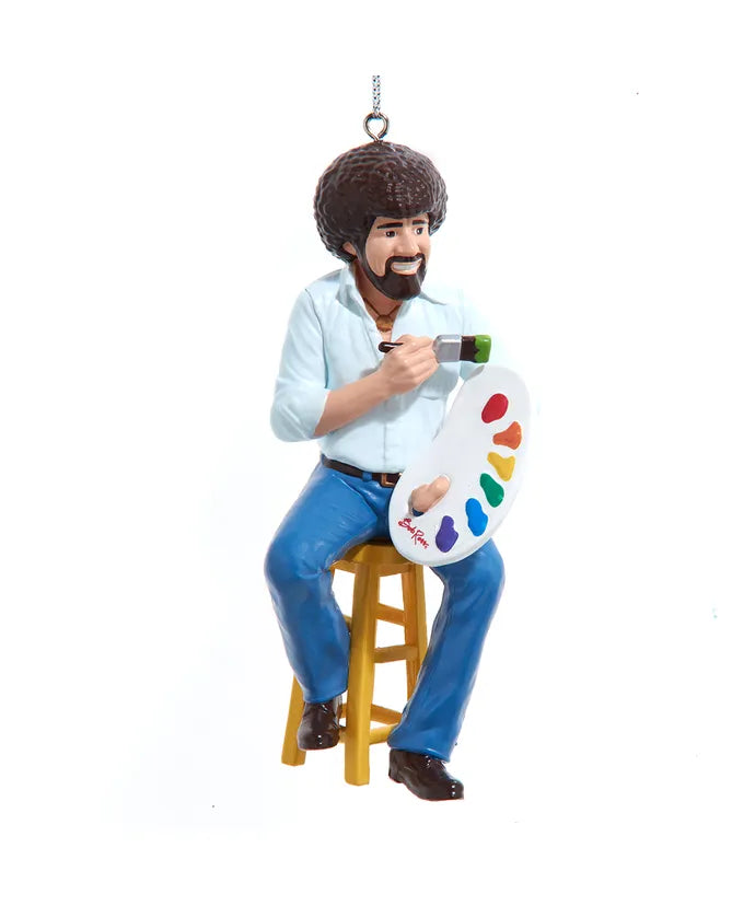 Bob Ross On Stool Ornament 4"