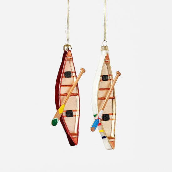 Canoe Glass Ornament