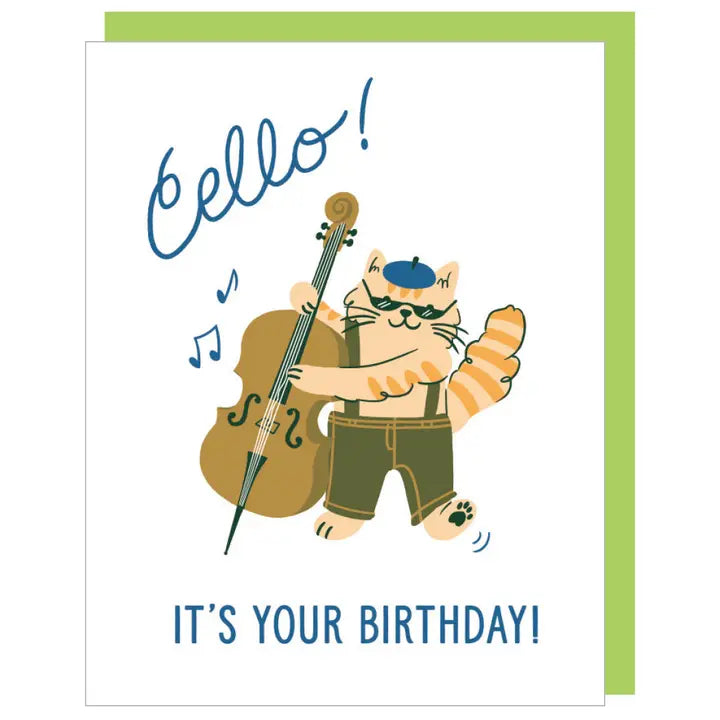 Card Cello Cat Birthday