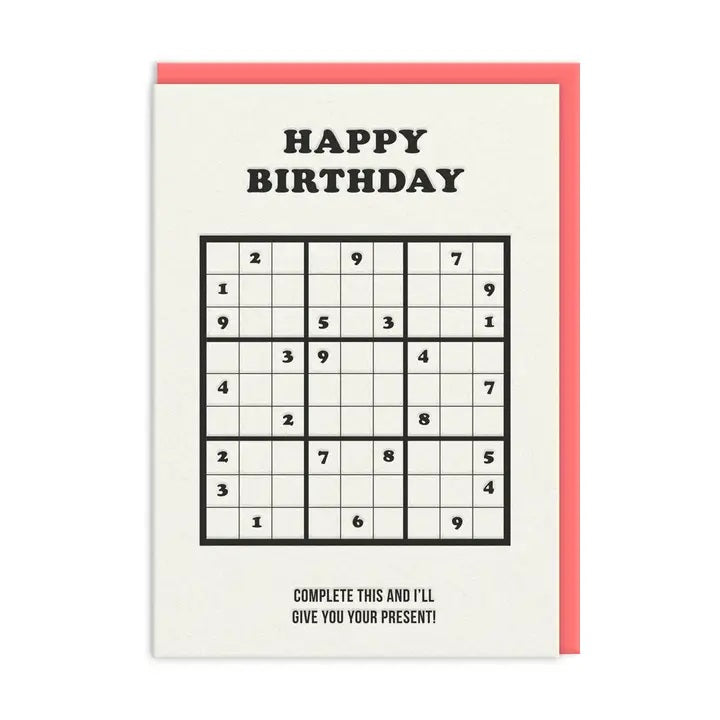 Card Complete This Sudoku Birthday