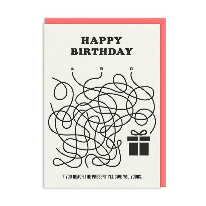 Card Line Maze Birthday