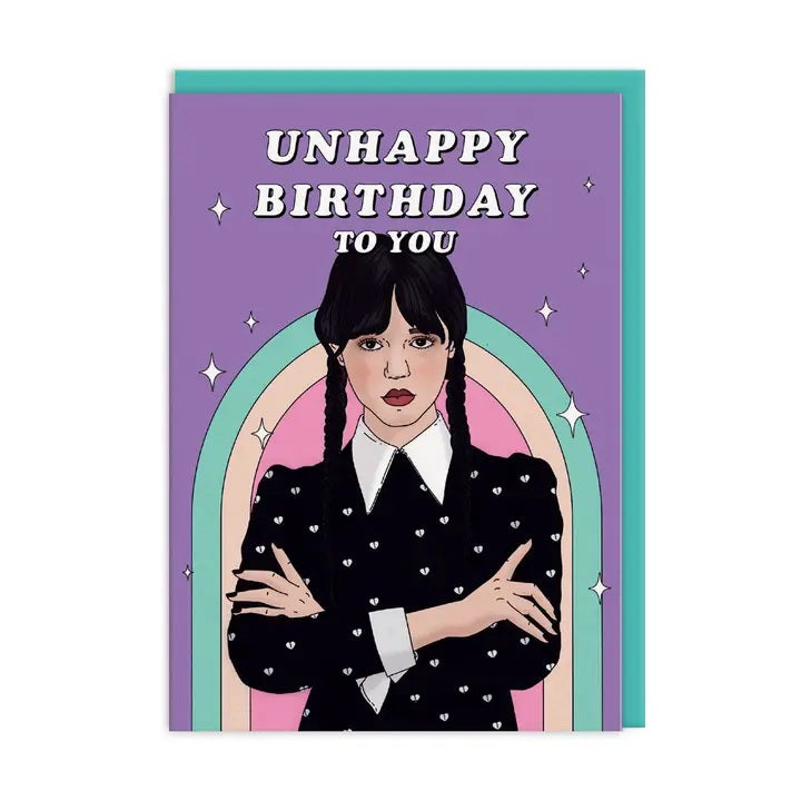 Card Unhappy Birthday Wednesday Addams