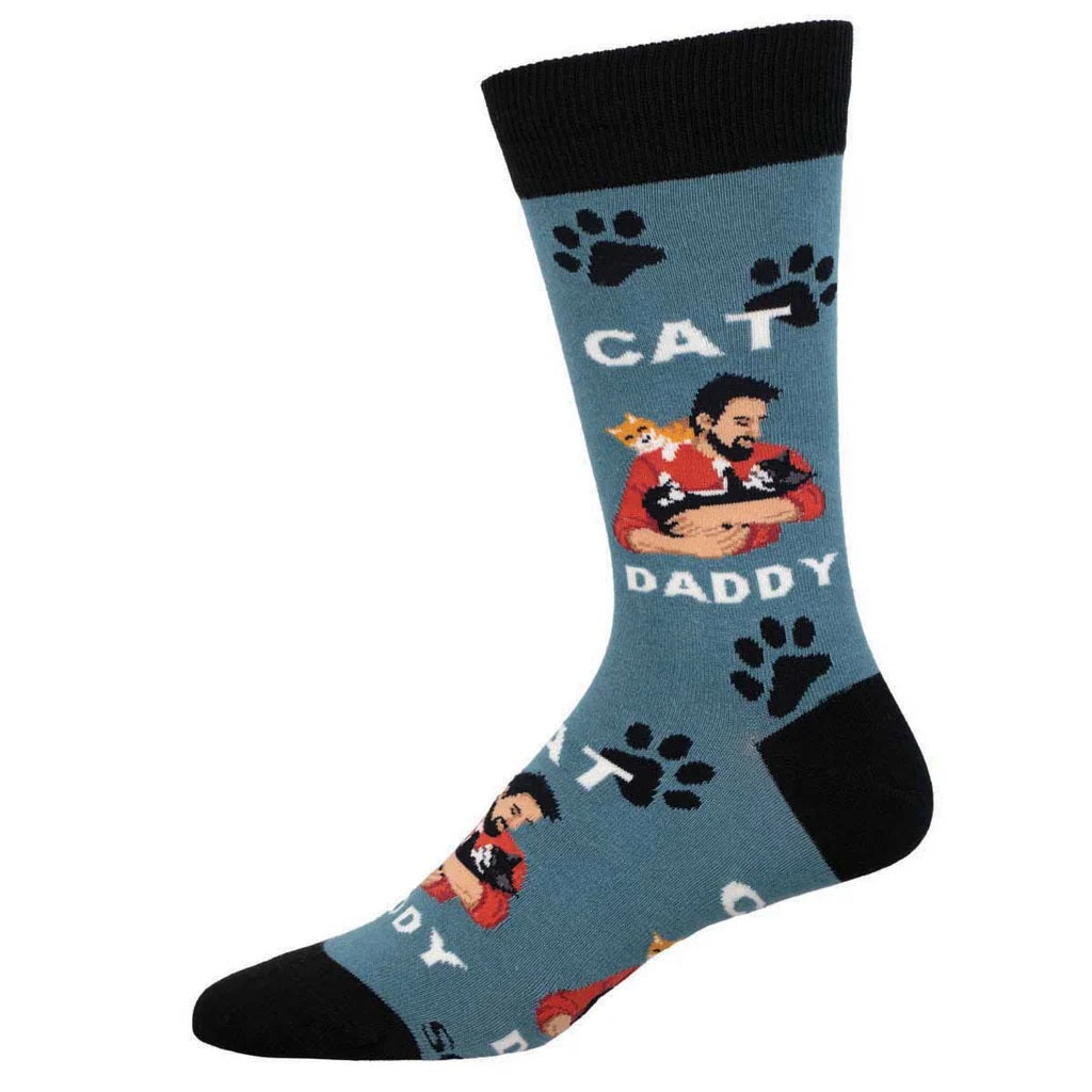 Cat Daddy Men's Crew Socks Blue