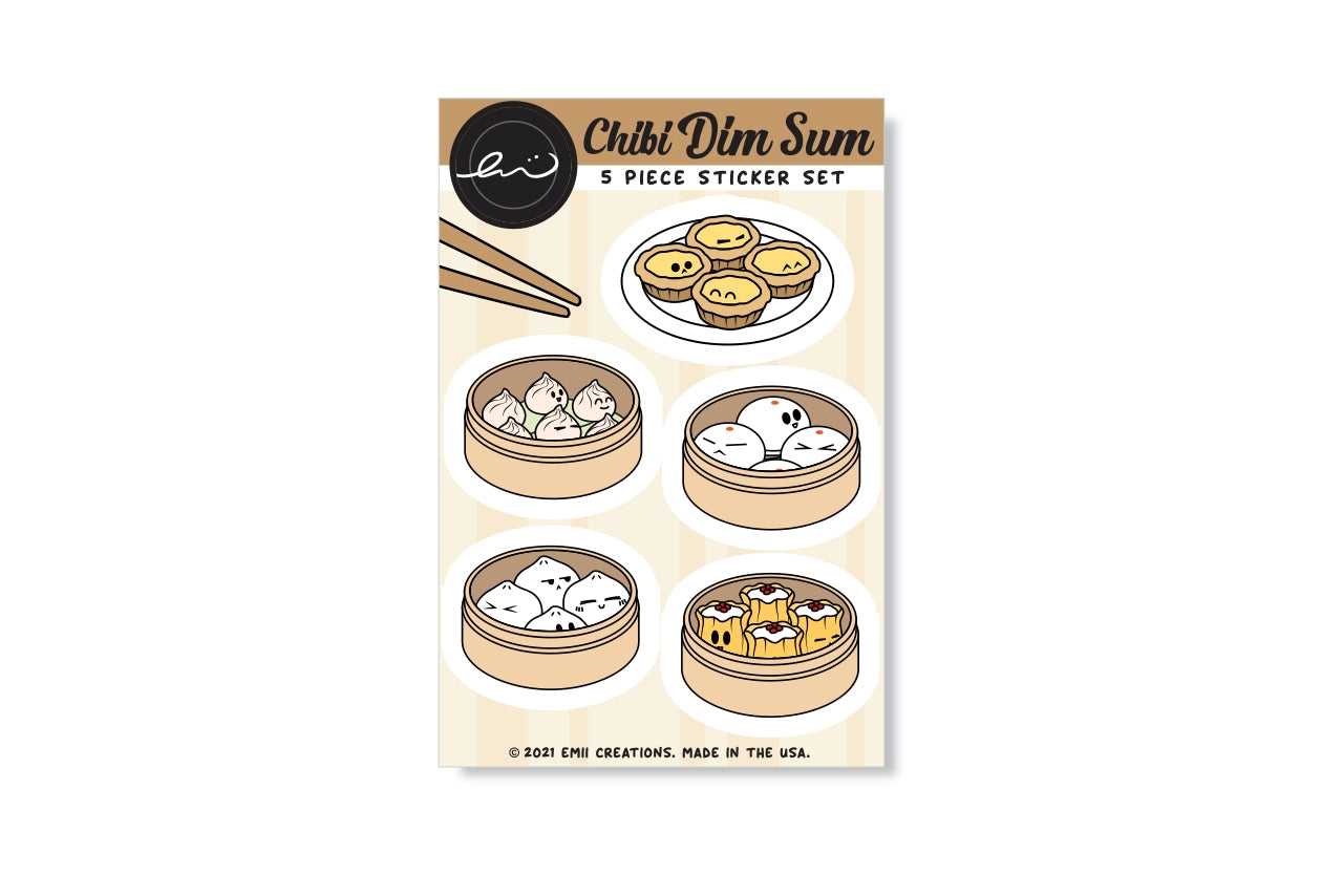 Chibi Dim Sum Sticker Sheet