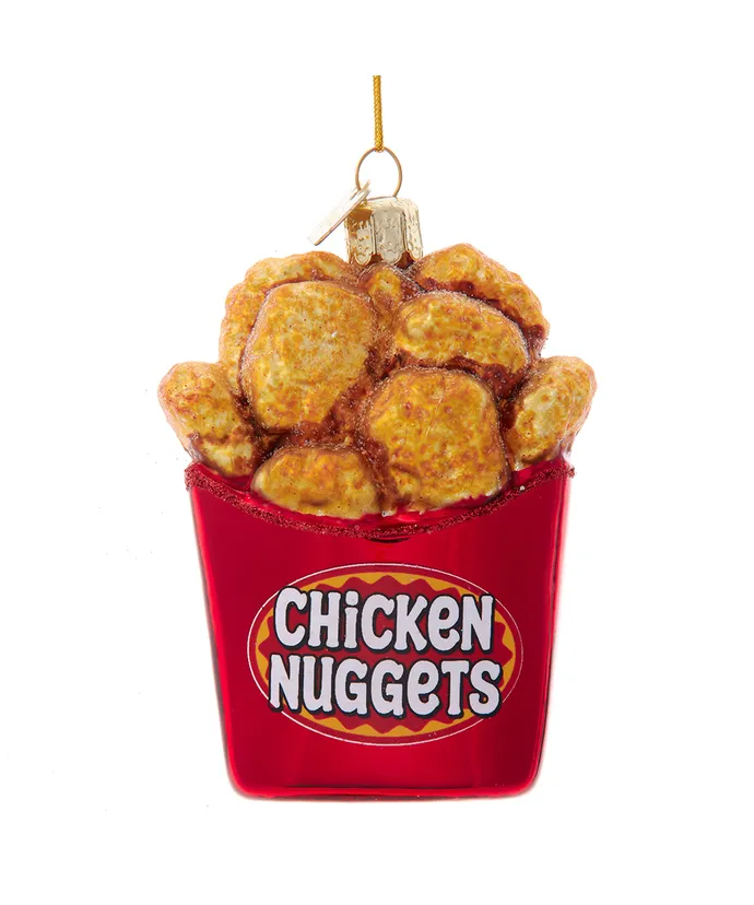 Chicken Nuggets Glass Ornament