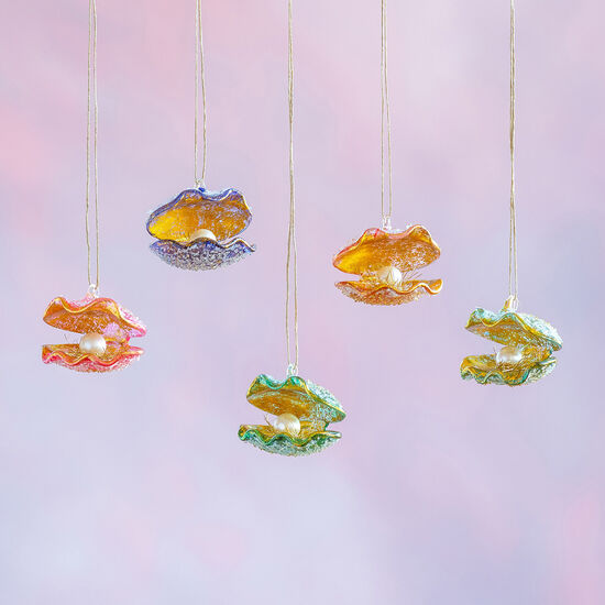 Clam Glass Ornament Assorted