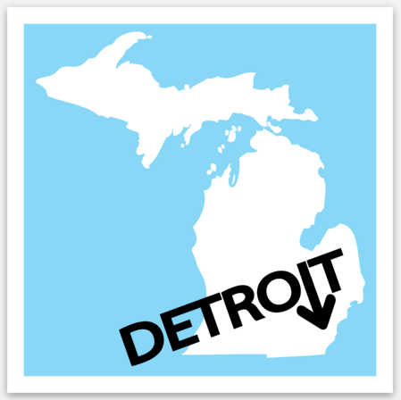 Detroit Arrow Vinyl Sticker