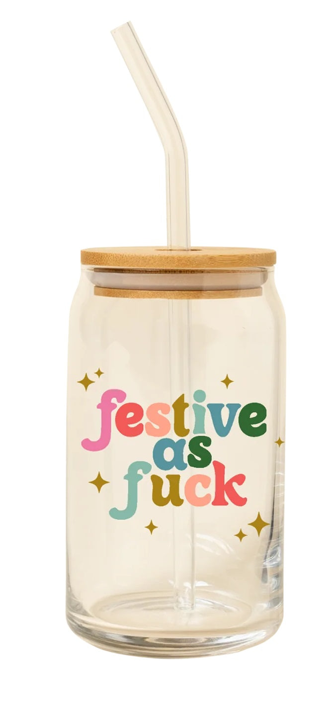 Festive As Fuck Can Glass