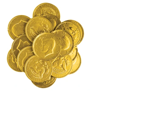 Foiled Gold Chocolate Coins 4 oz