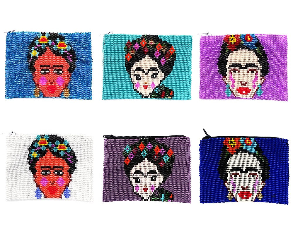 Frida Kahlo Seed Bead Coin Purse