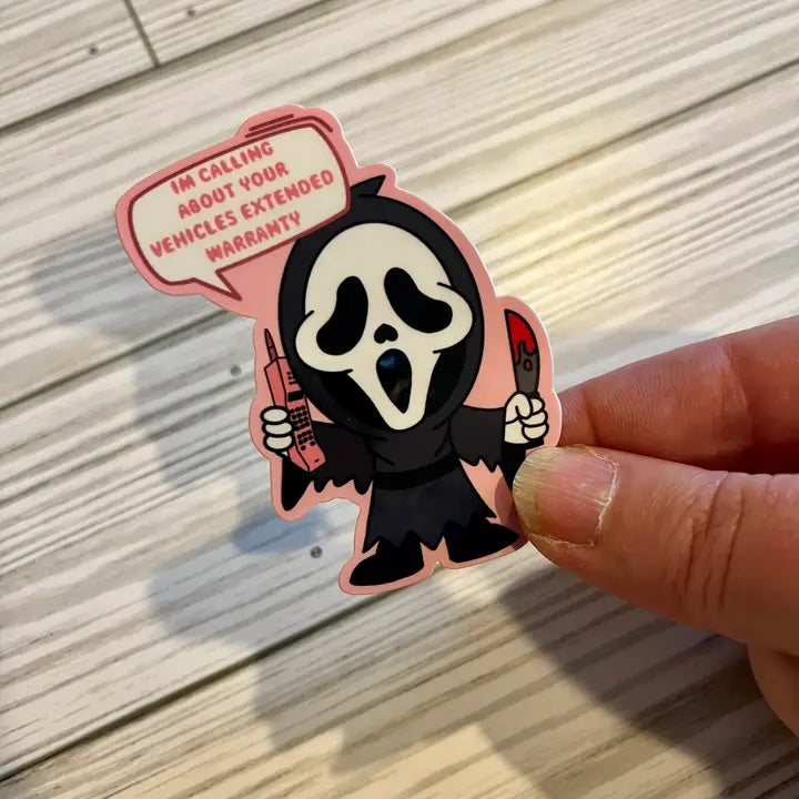 Ghostface Extended Warranty Sticker Scream