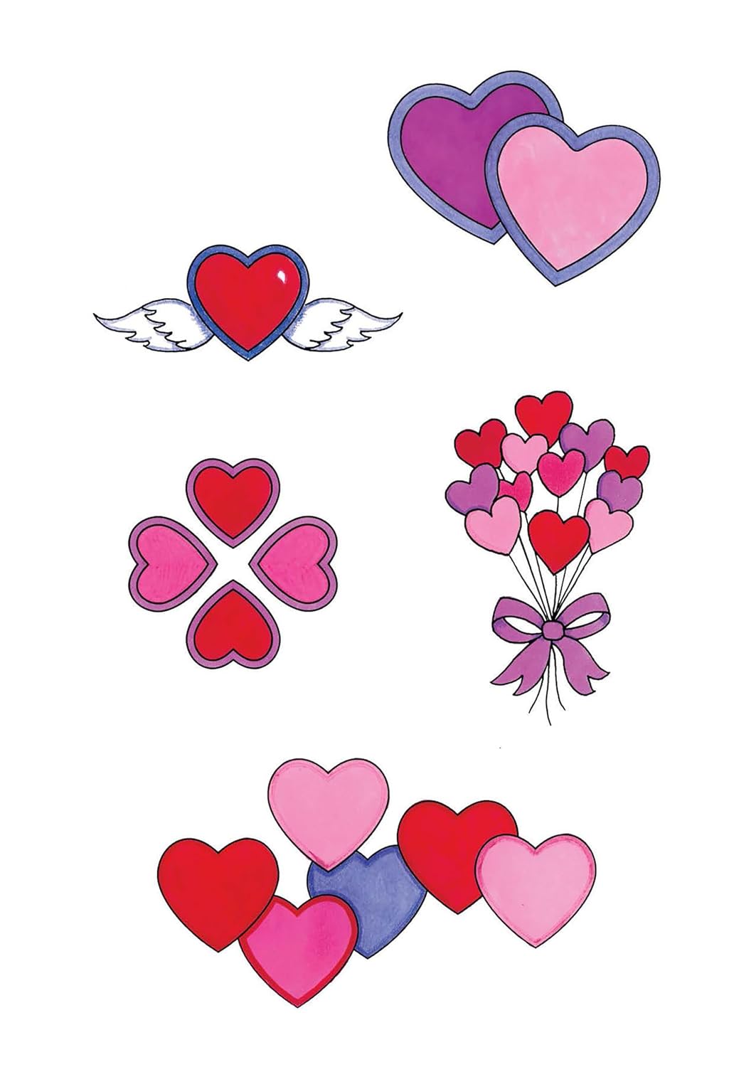 Glitter Hearts Tattoos