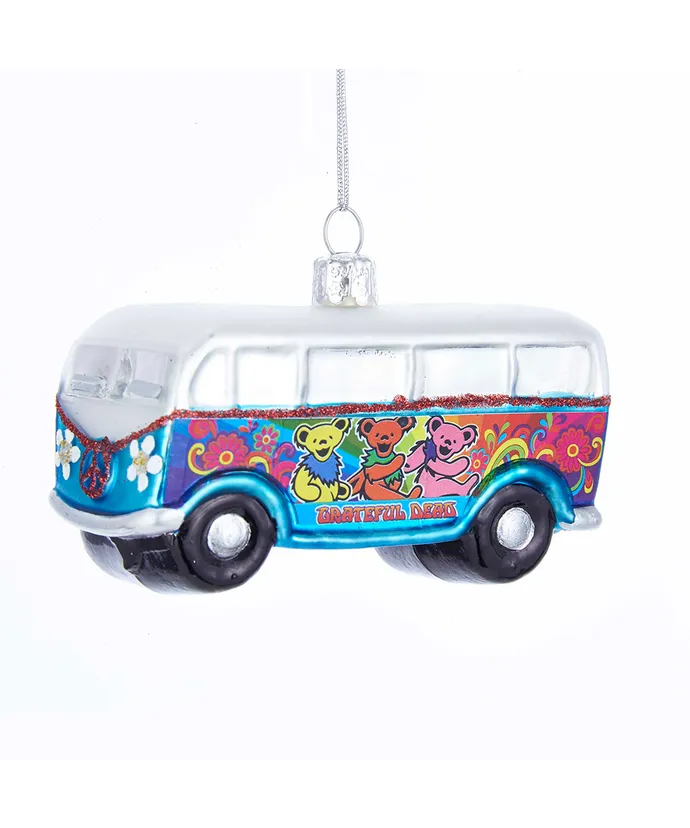 Grateful Dead Bus Glass Ornament