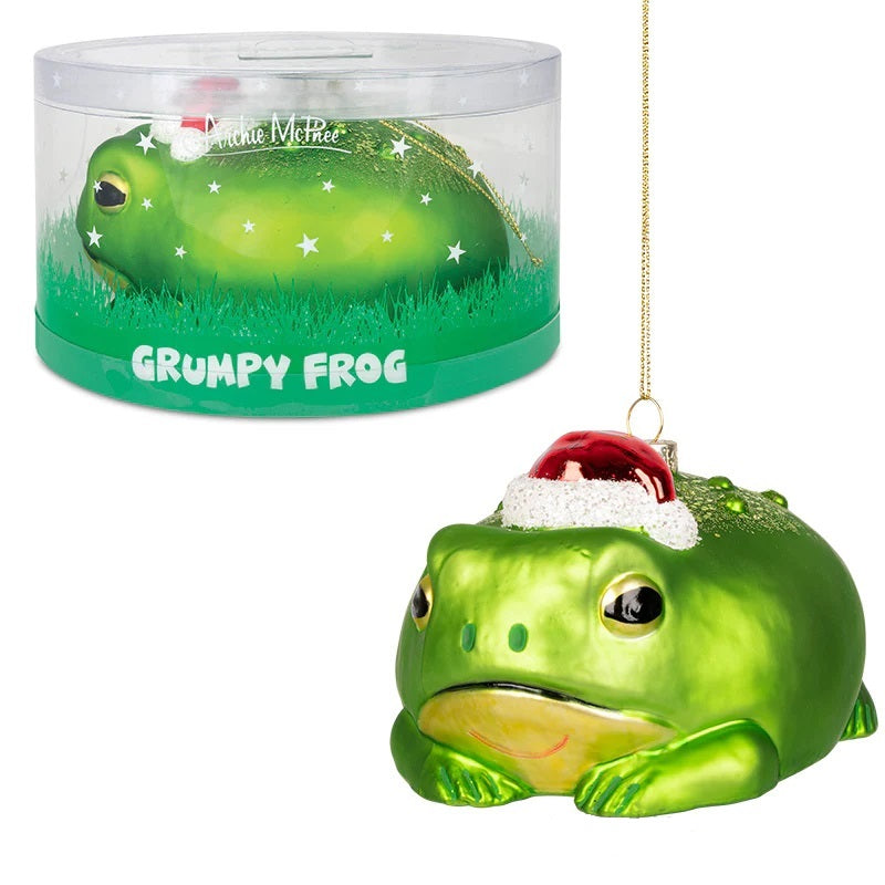 Grumpy Frog Ornament Archie