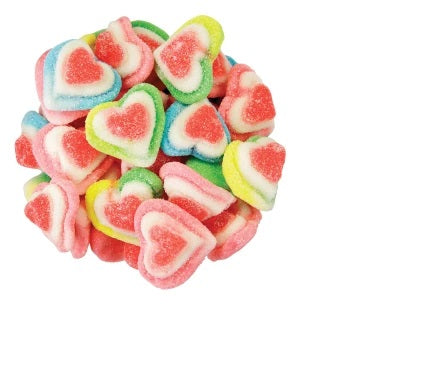 Gummy Triple Layer Rainbow Hearts 4 oz