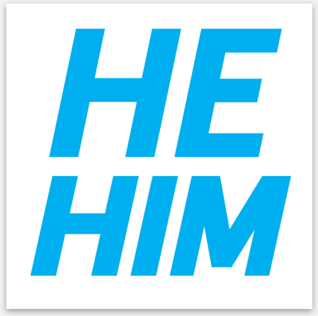 He Him Pronouns Vinyl Sticker