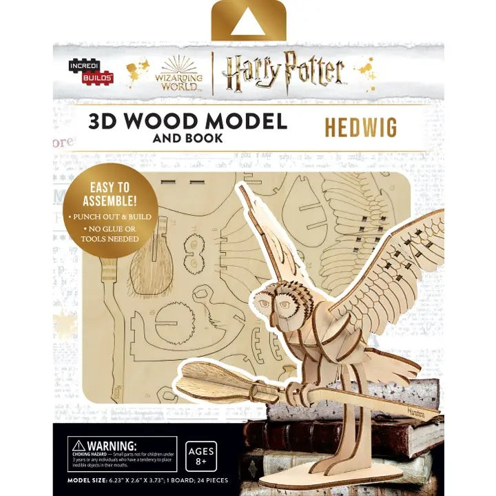 Hedwig IncrediBuilds 3D Wood Model Harry Potter