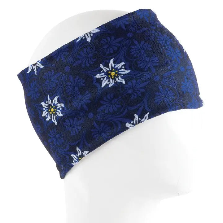 Infinity Dark Blue Flower Circles Bandana