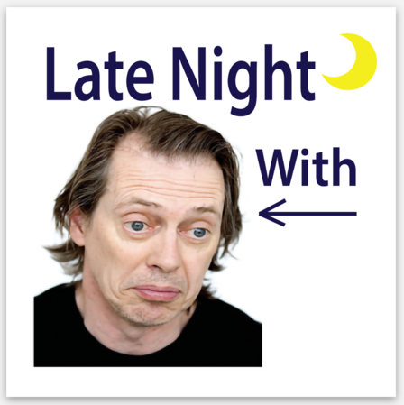 Late Night With Steve Buscemi Vinyl Sticker