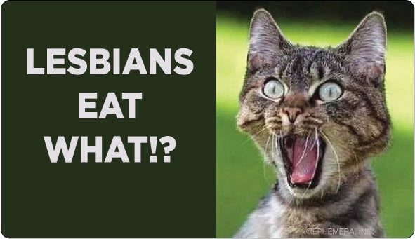 Lesbians Eat What Bumper Sticker Cat