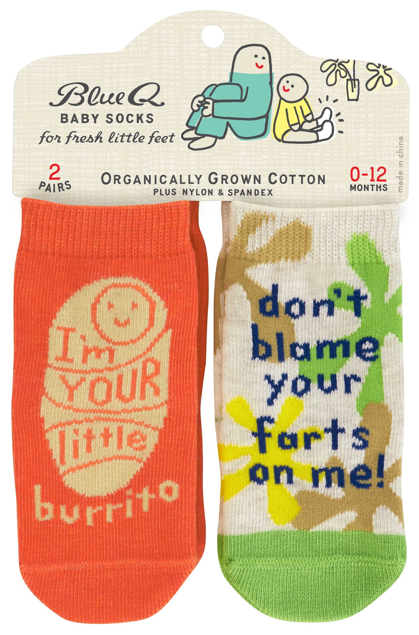 Little Burrito & Don't Blame Your Farts Baby Socks Pack Of 2