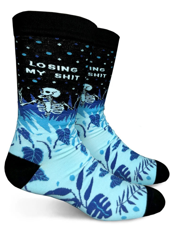 Losing My Shit Skeleton Men's Socks