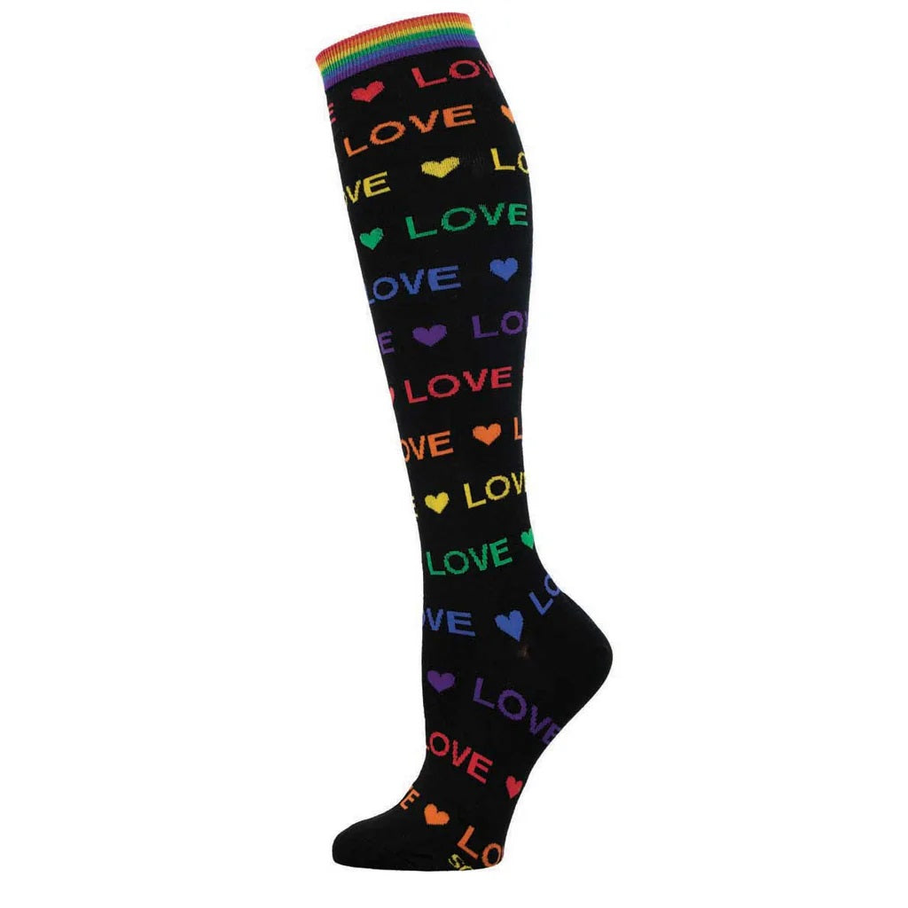 Love Love Love Women's Knee High Socks Black