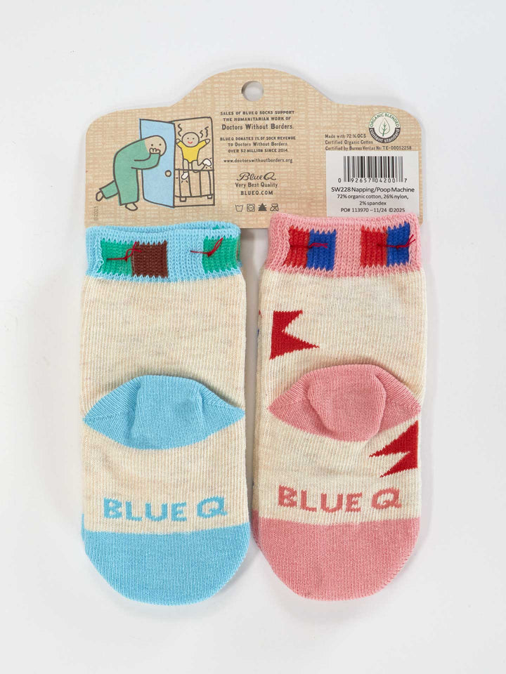 Napping in this Economy? & Poop Machine Baby Socks Pack of 2