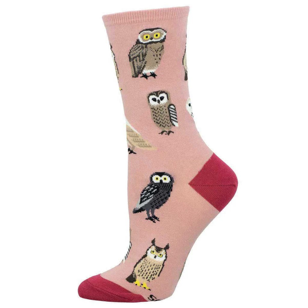 Parliament Of Owls Women's Crew Socks Pink