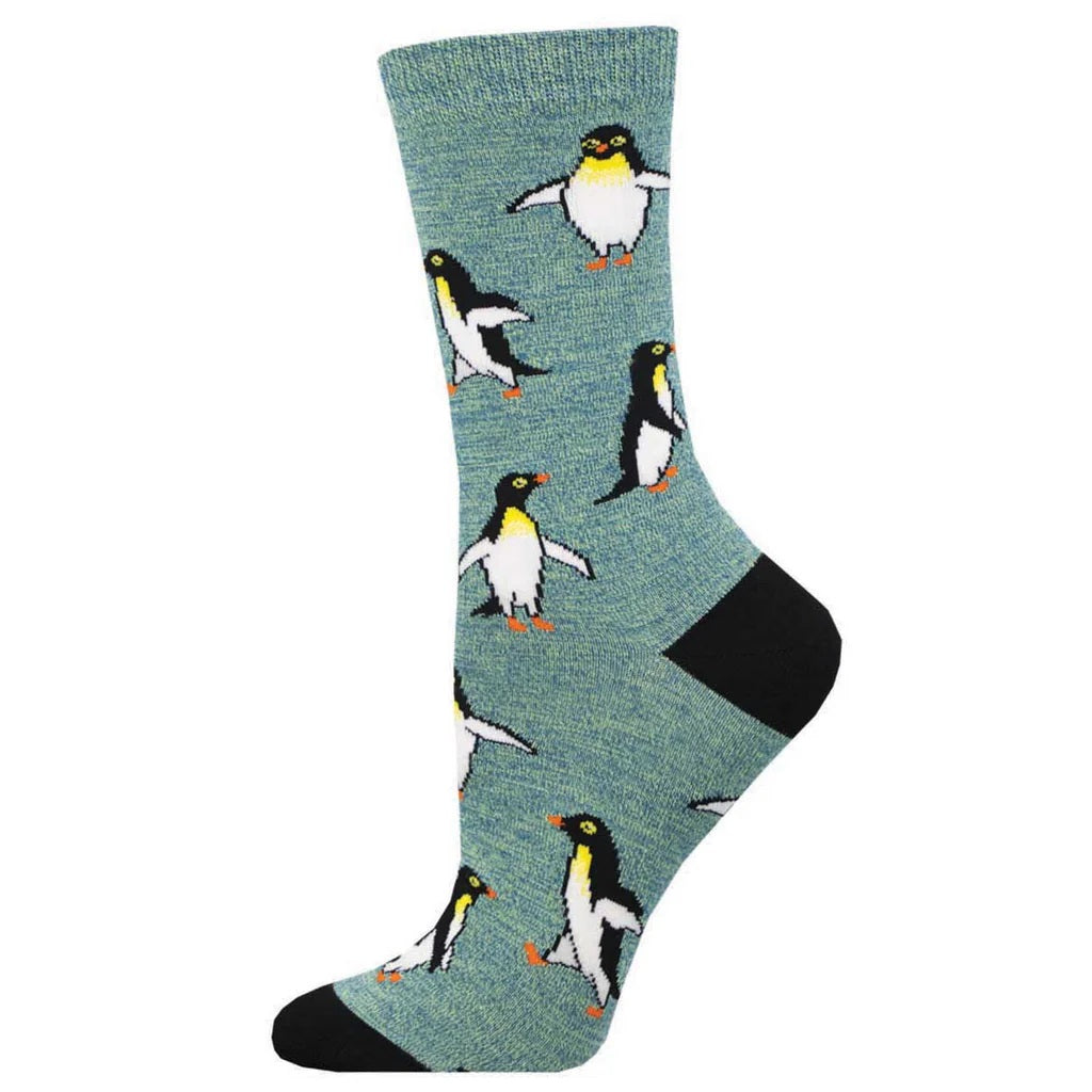 Penguin Personality Women's Bamboo Socks Green Heather