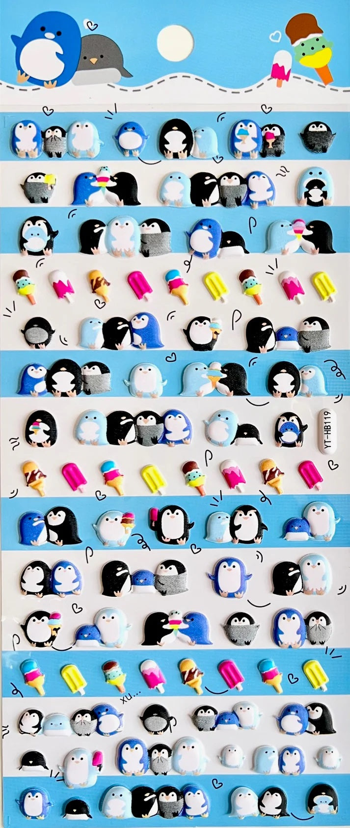 Penguin Mini Puffy Stickers