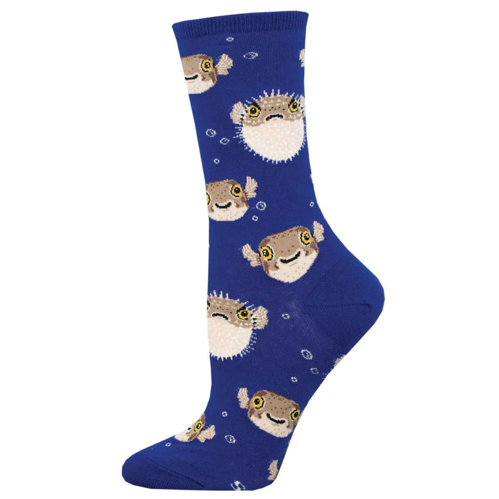 Pufferfish Women's Crew Socks Blue