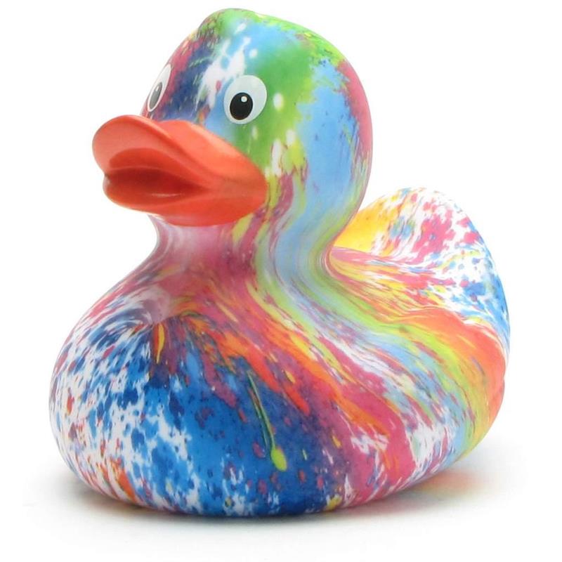 Rubber Ducky Rainbow Splatter