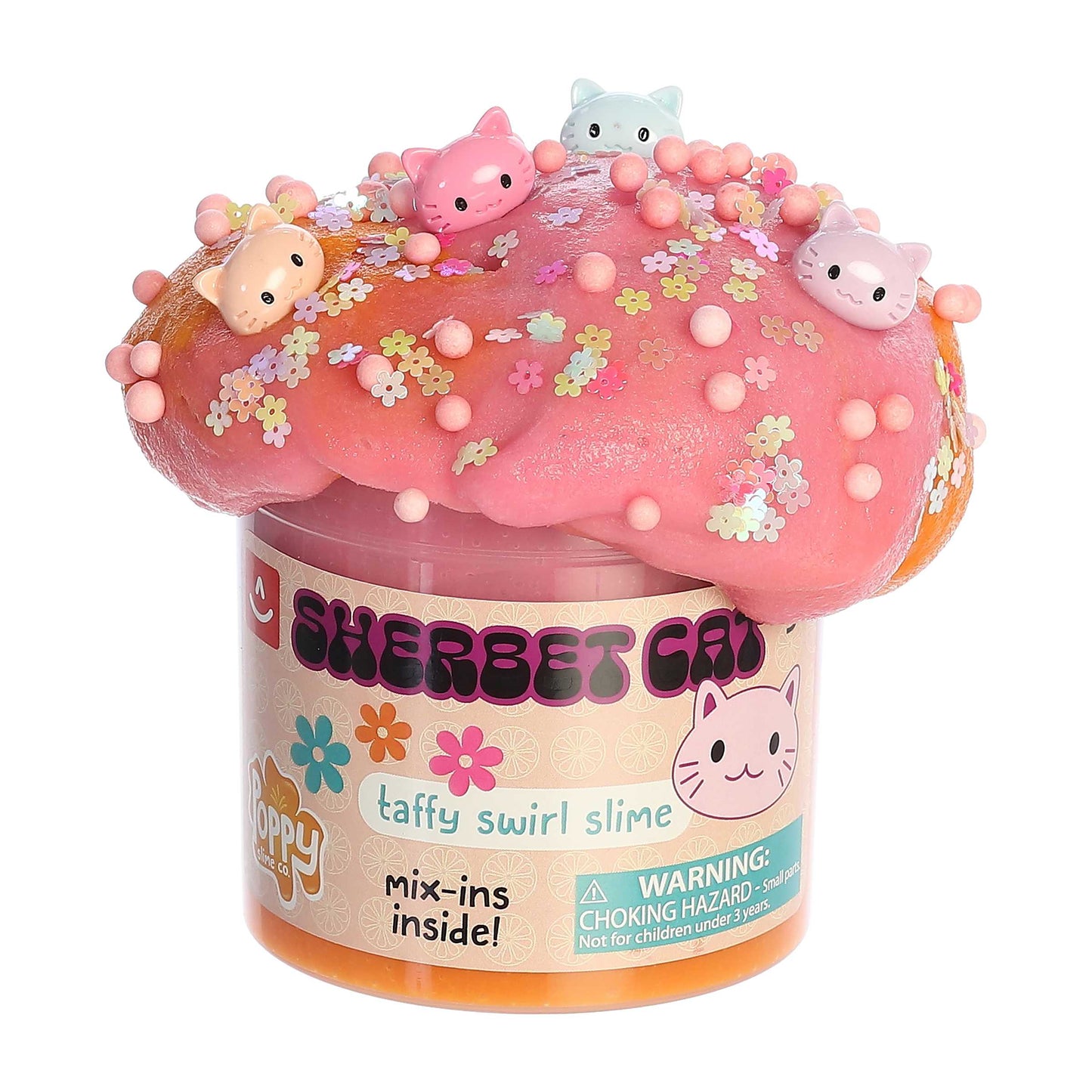 Sherbet Cat Taffy Swirl Slime