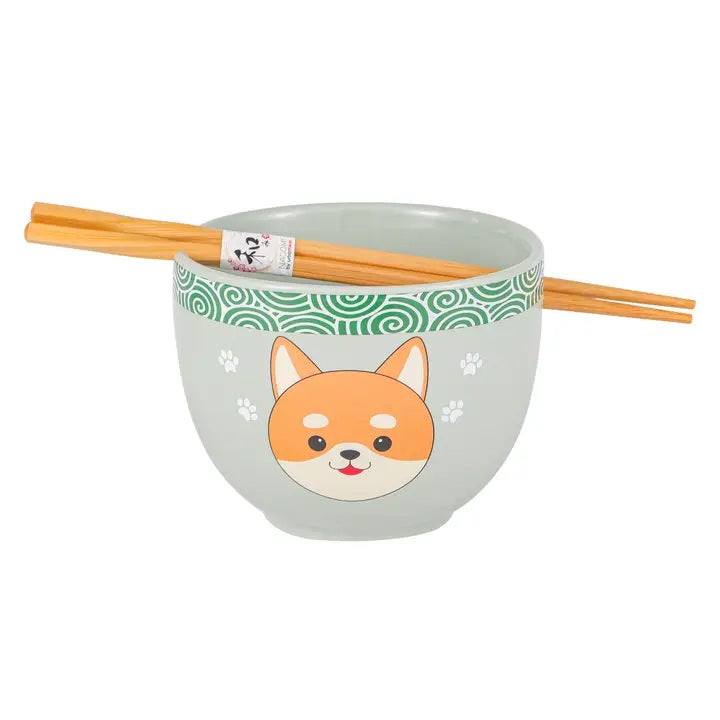 Shiba Inu Bowl With Chopsticks