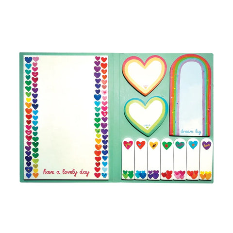 Side Notes Sticky Notes Tab Sets - Rainbow Hearts