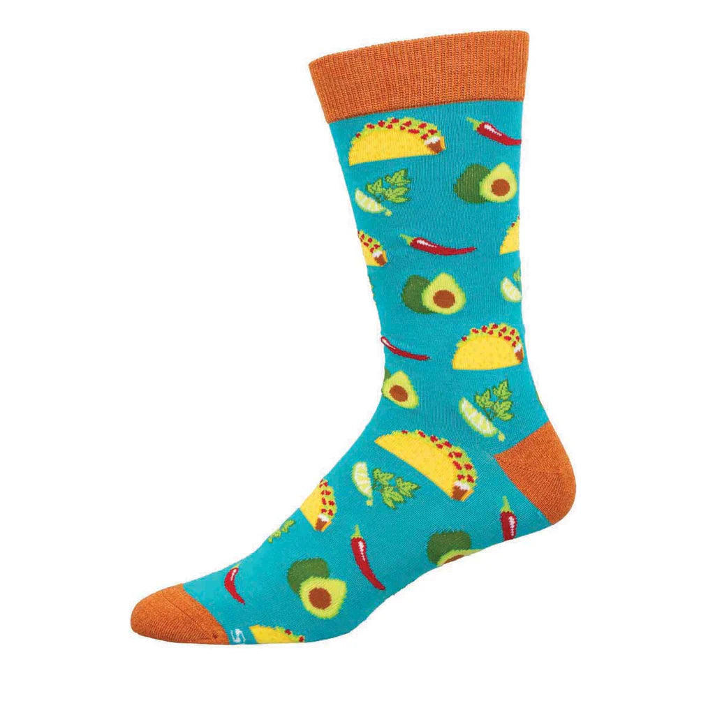 Something To Taco Bout Men's Bamboo Socks Blue