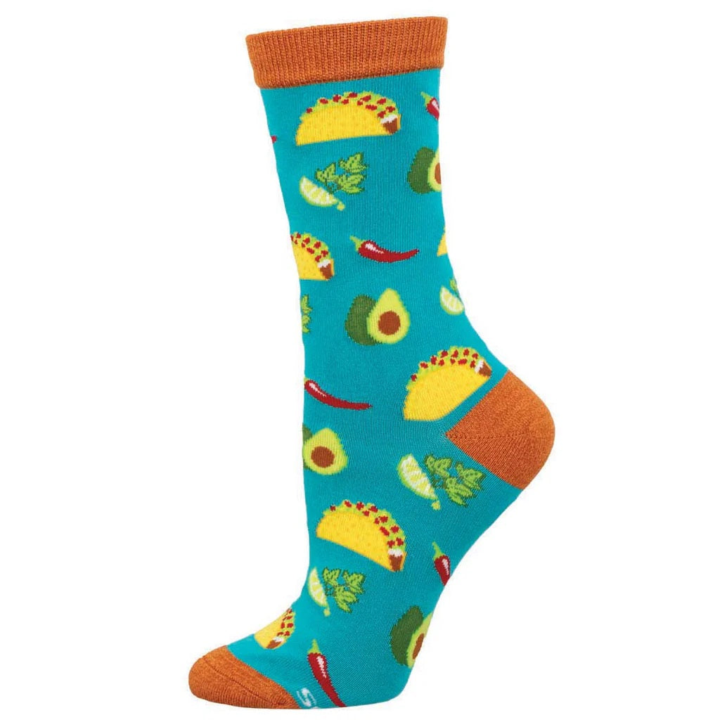 Something To Taco Bout Women's Bamboo Socks Blue