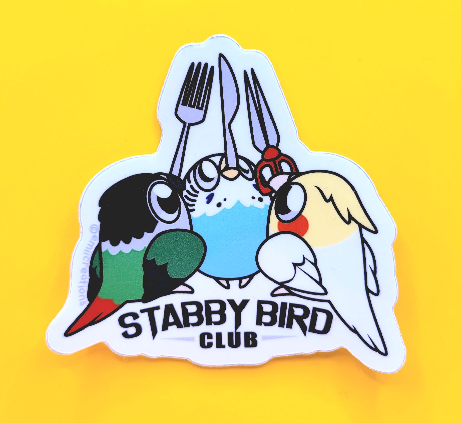 Stabby Bird Club Sticker