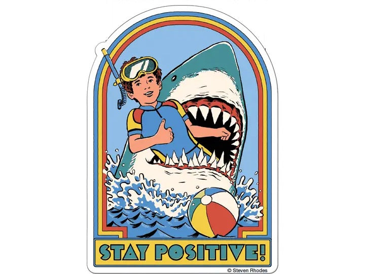 Steven Rhodes Stay Positive Die Cut Sticker