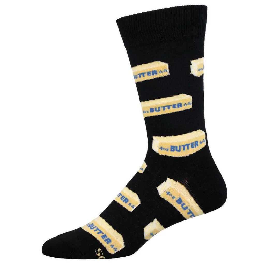 Straight Butter Men's Crew Socks Black