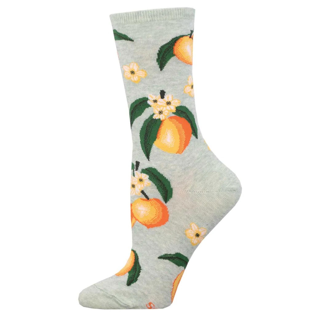 Sweet Peach Women's Crew Socks Mint Heather