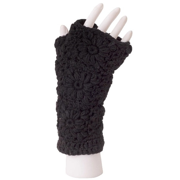 Wool Hand Warmers Floral 19.99 Black