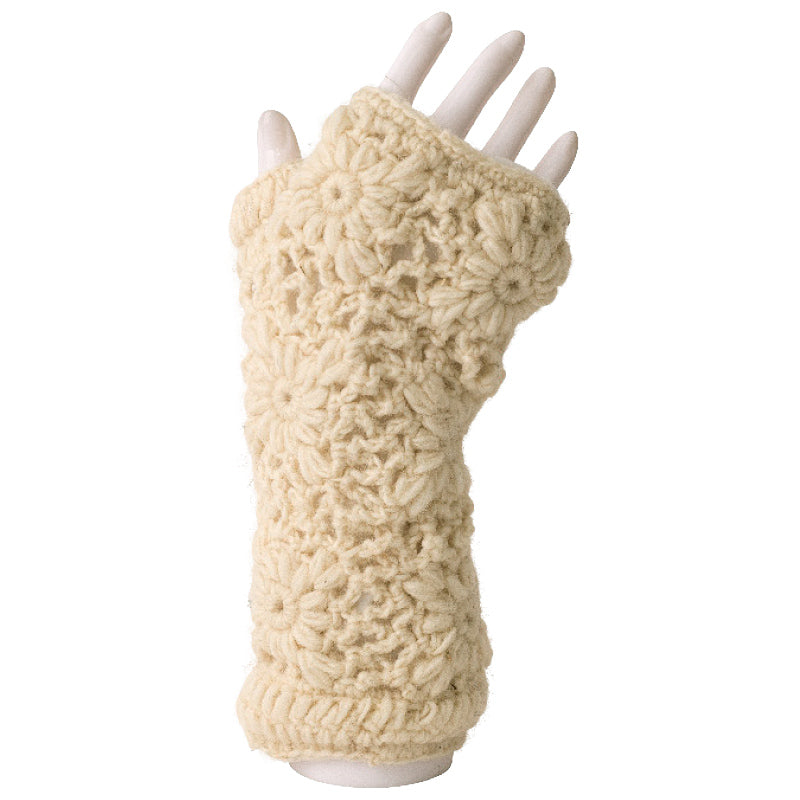 Wool Hand Warmers Floral 19.99 Off White