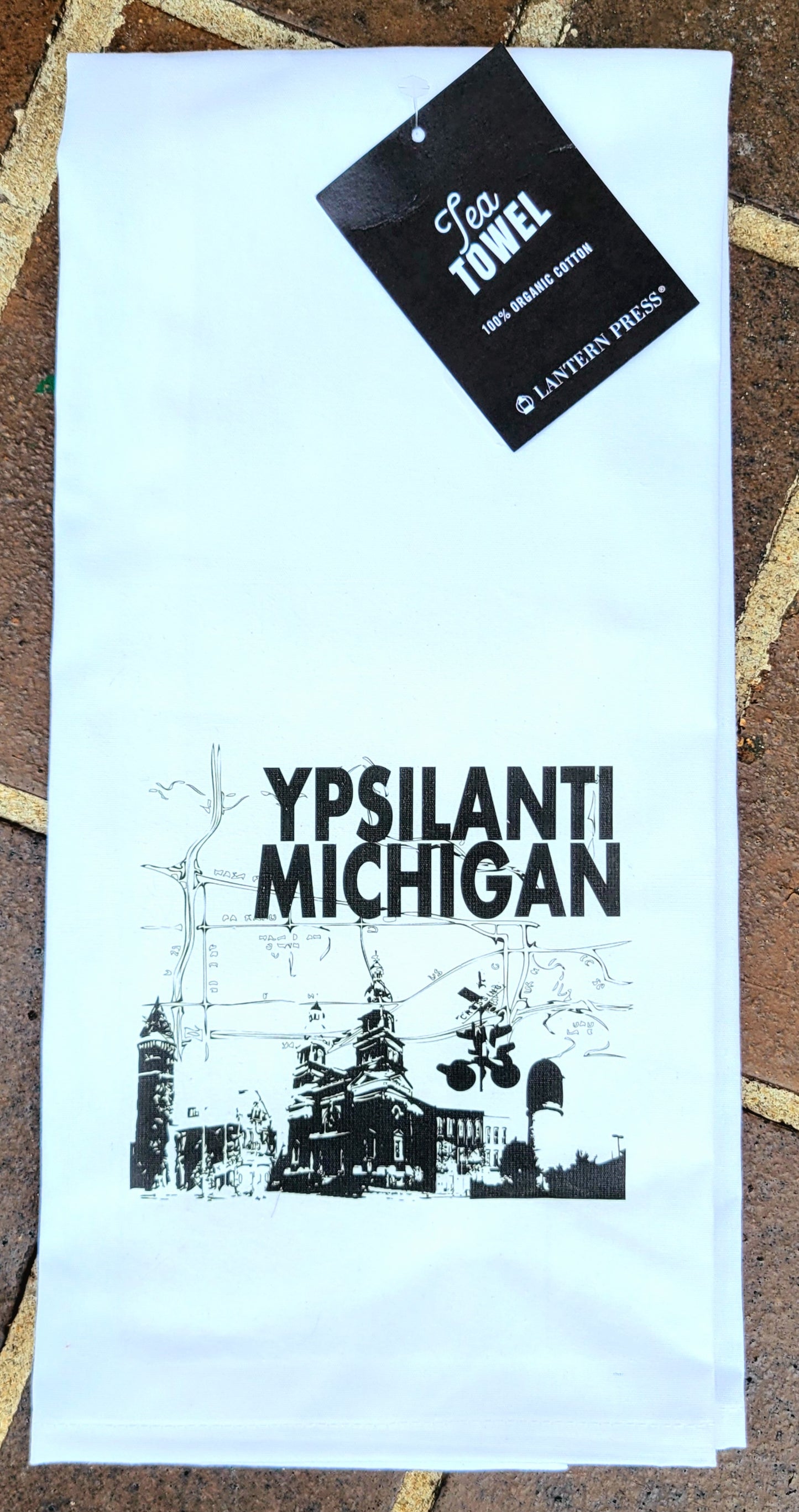 Ypsilanti Michigan Map Dish Towel