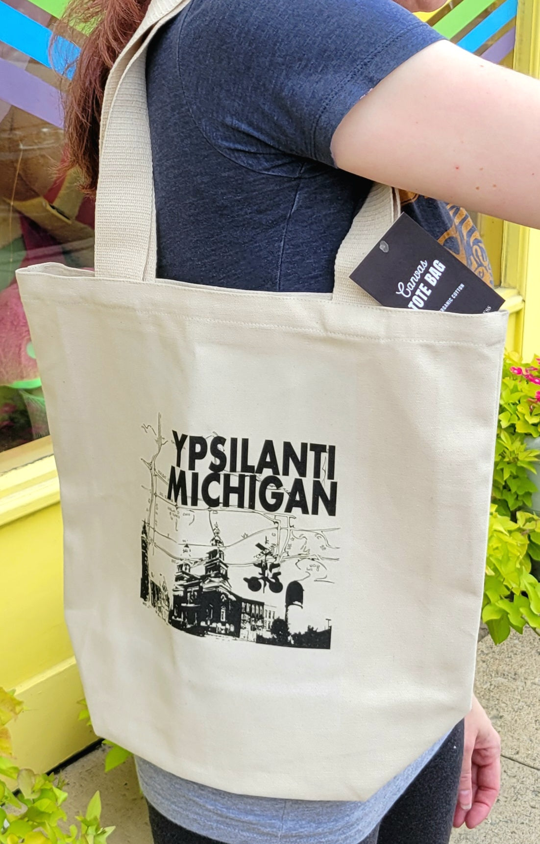 Ypsilanti Michigan Map Tote Bag