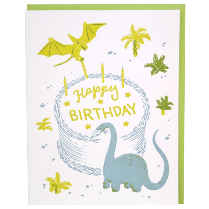 Card Happy Birthday Dinosaur Bakers