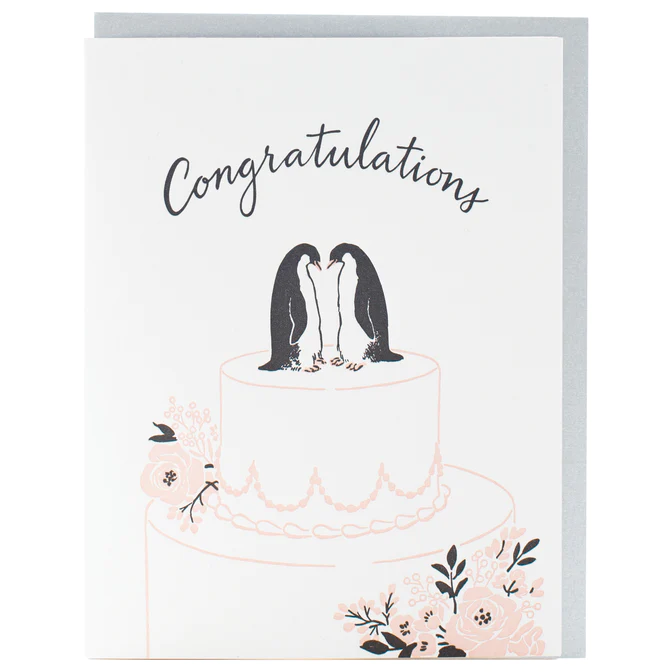 Card Penguin Cake Topper Wedding